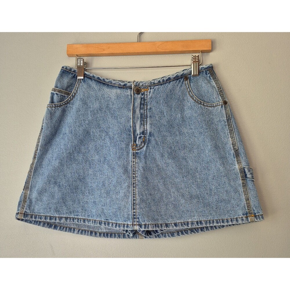Northcrest Vintage 100% Cotton Denim Mini Jean Skort Front Back Pockets Womens 6
